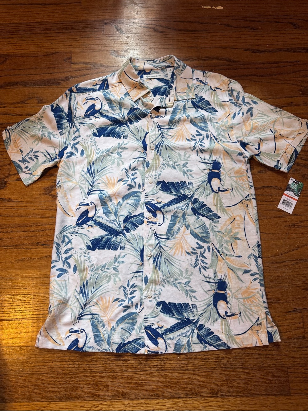 Cubavera Tropical Floral Short-Sleeve Button-Down